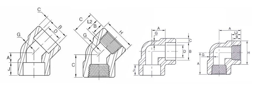 Forged Elbow Dimensions
