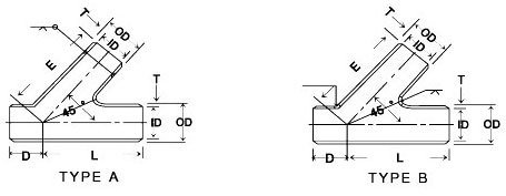 Lateral Tee Dimensions